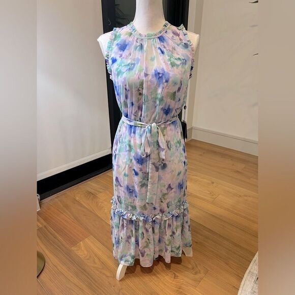 Adrianna Papell Watercolor Floral Midi Dress size 2 NWT - Picture 3 of 14